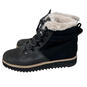 Toms Black Ankle Boots with Cream Lining